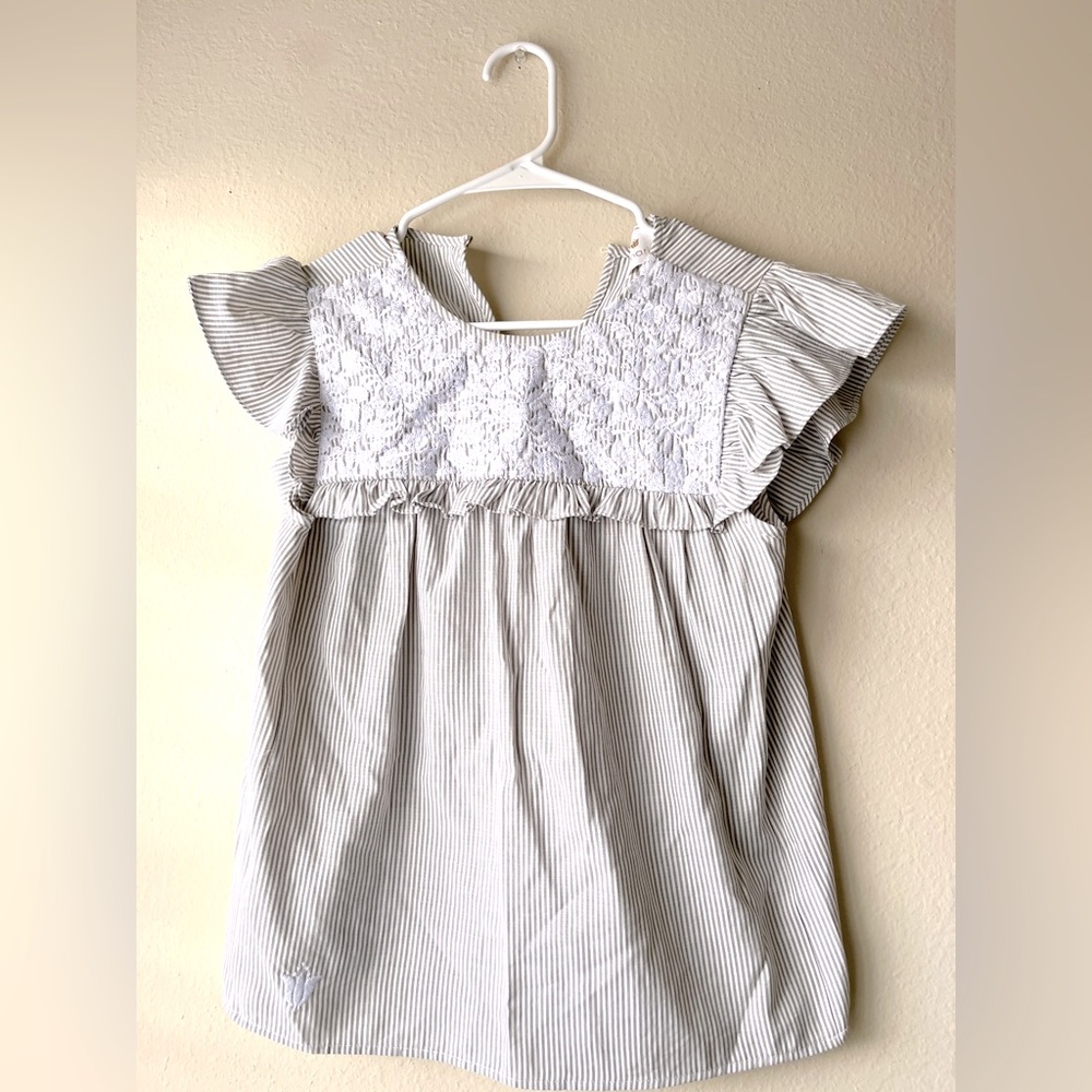 J Marie Embroidered Gray Top